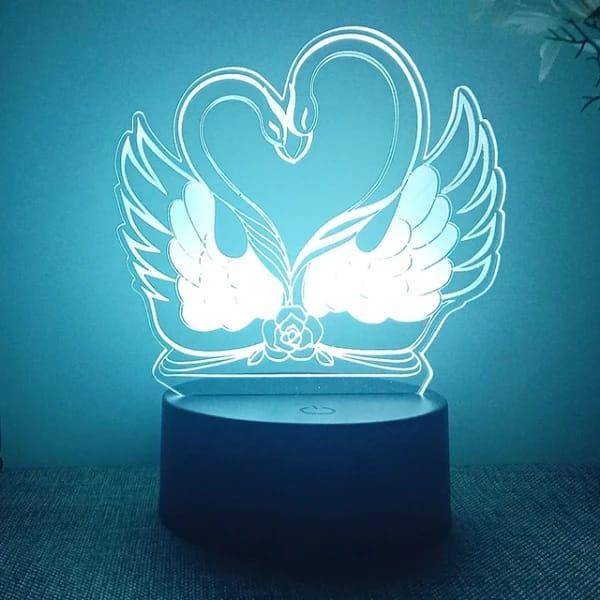 Swan illusion lamp