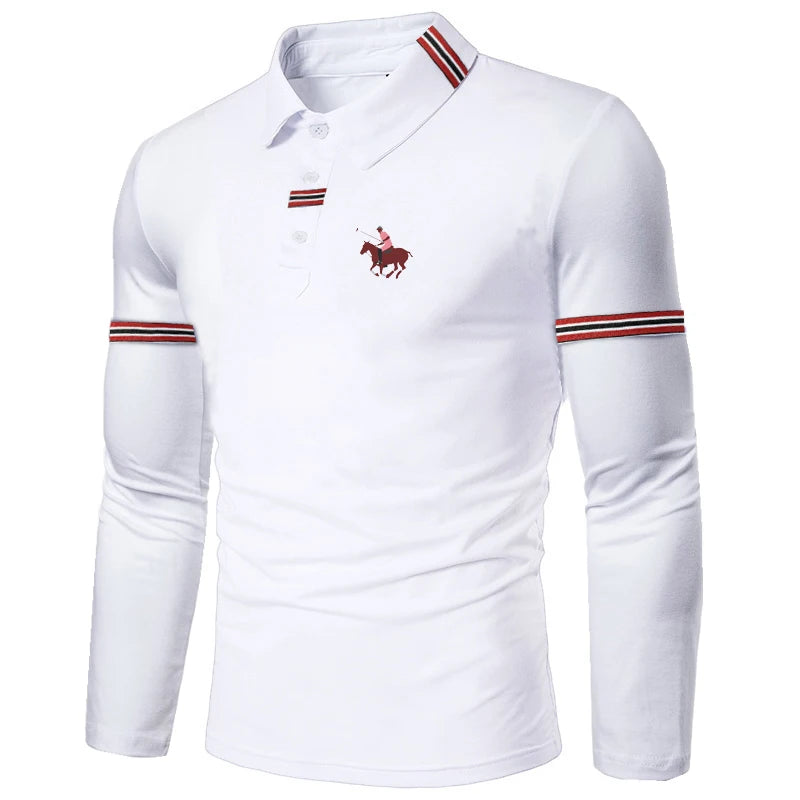 Men's Long Sleeve Polo Shirt Spring and Autumn Streetwear Casual Loose Fashion Men's Top