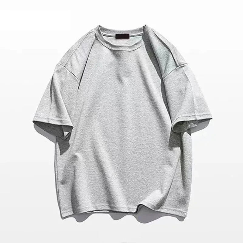 High-quality Men's T-Shirt 100% Cotton T Shirt Men Women Solid Color Basic Casual Clothing Big Size Short Sleeve Black White Top