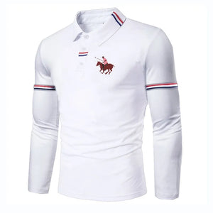 Men's Long Sleeve Polo Shirt Spring and Autumn Streetwear Casual Loose Fashion Men's Top